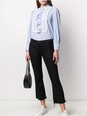 Zadig & Voltaire Temple Shirt In Color Fleurs Lace Insets Size XS